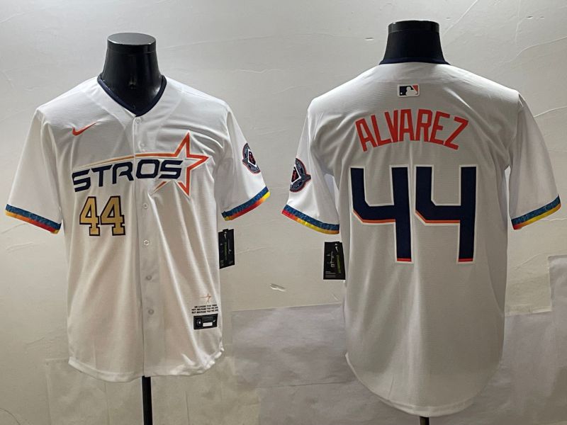 Men Houston Astros #44 Alvarez White Fourth generation Joint Name 2025 Nike MLB Jersey style 3->houston astros->MLB Jersey